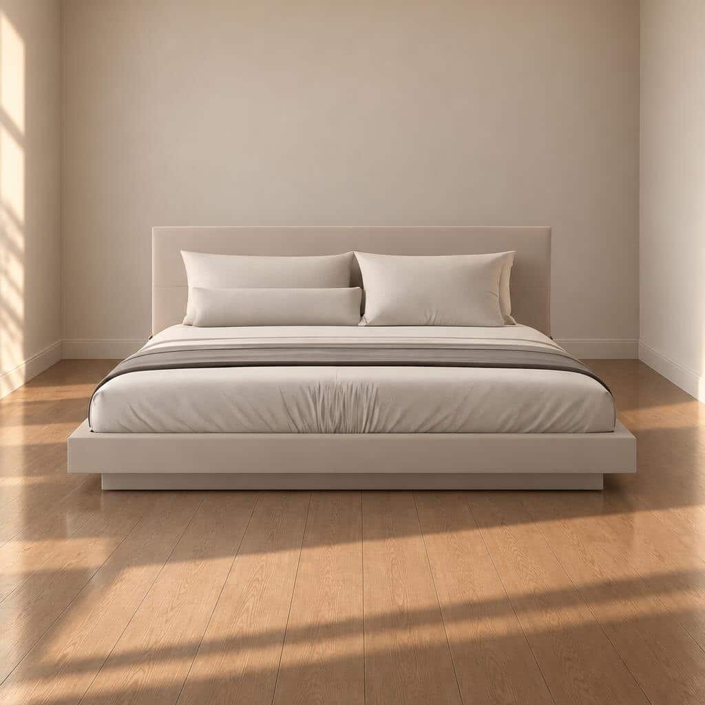 Bedroom set furniture finish and room styling view