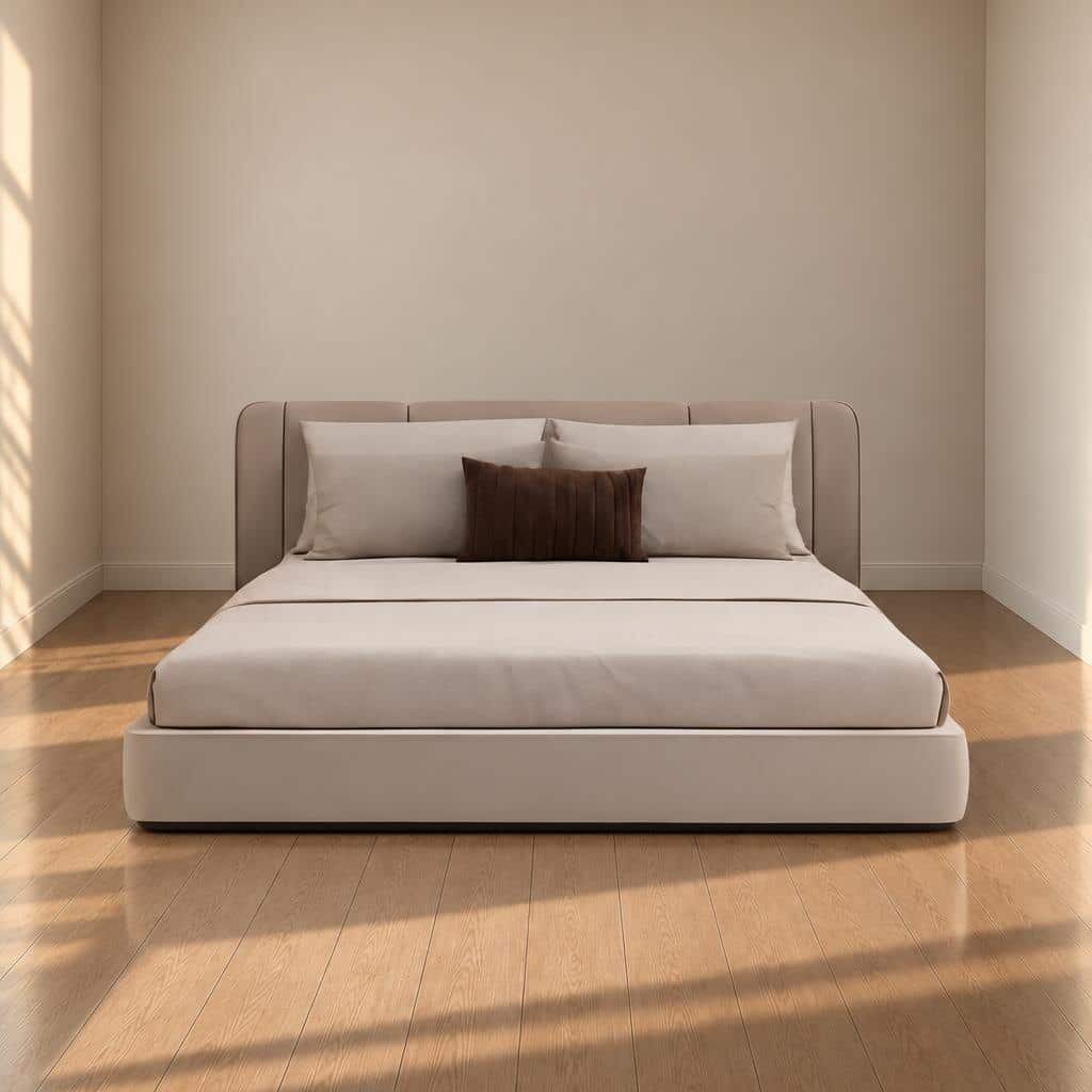 Bedroom Bed and Nightstand Set presented in a premium bedroom with full furniture scene