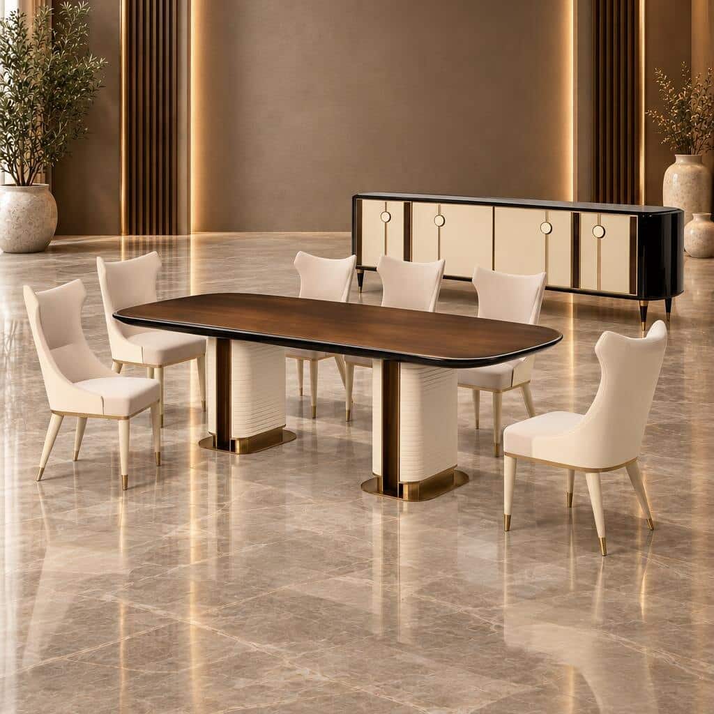 Elyra Dining Room Set main view for elegant dining spaces