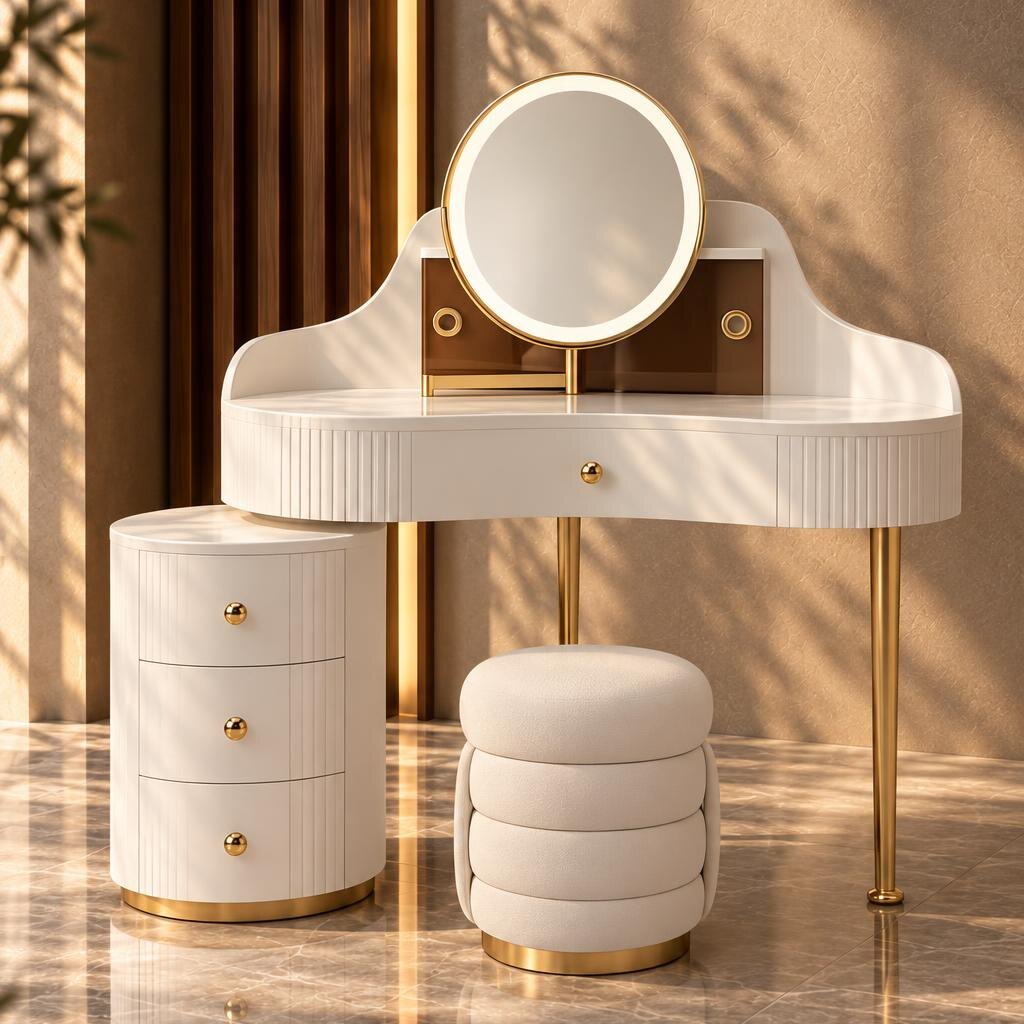 Velo Dresser Set angled view for bedroom furniture at El Malek