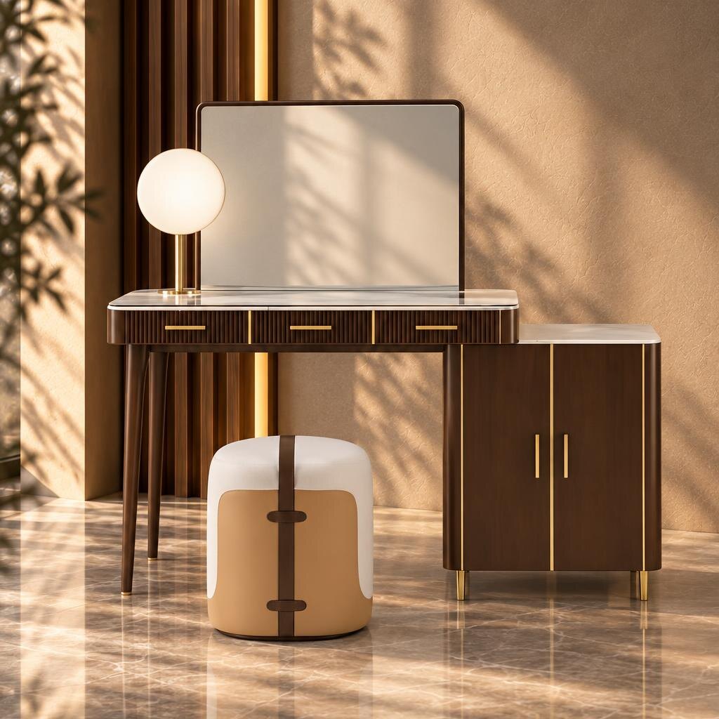 Veno Dresser Set angled view for bedroom furniture at El Malek