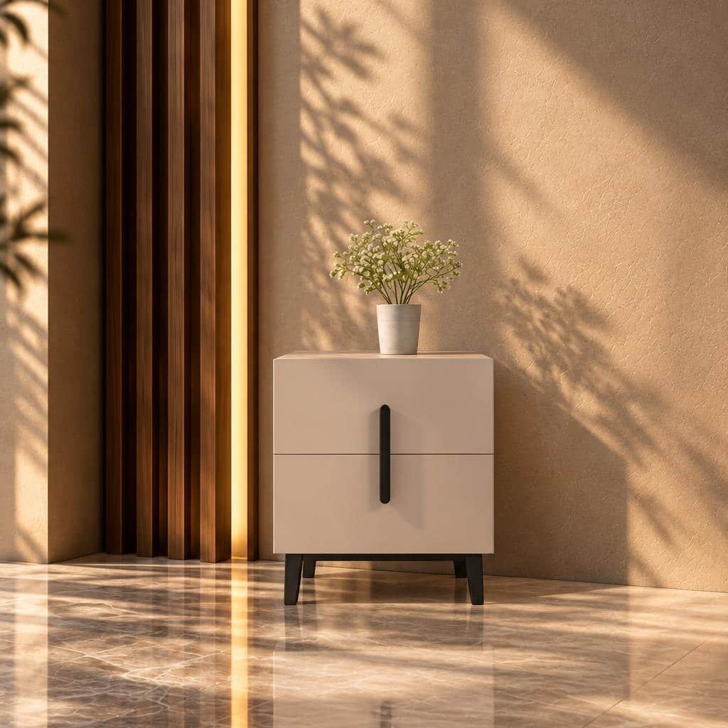 Pira Nightstand Set in harmonious interior display