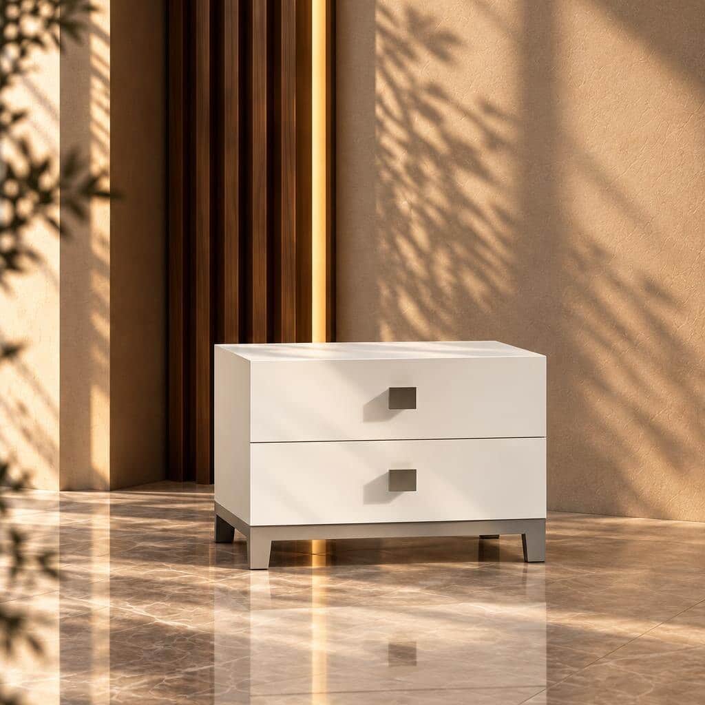 Mino Nightstand Set in natural decorated room look