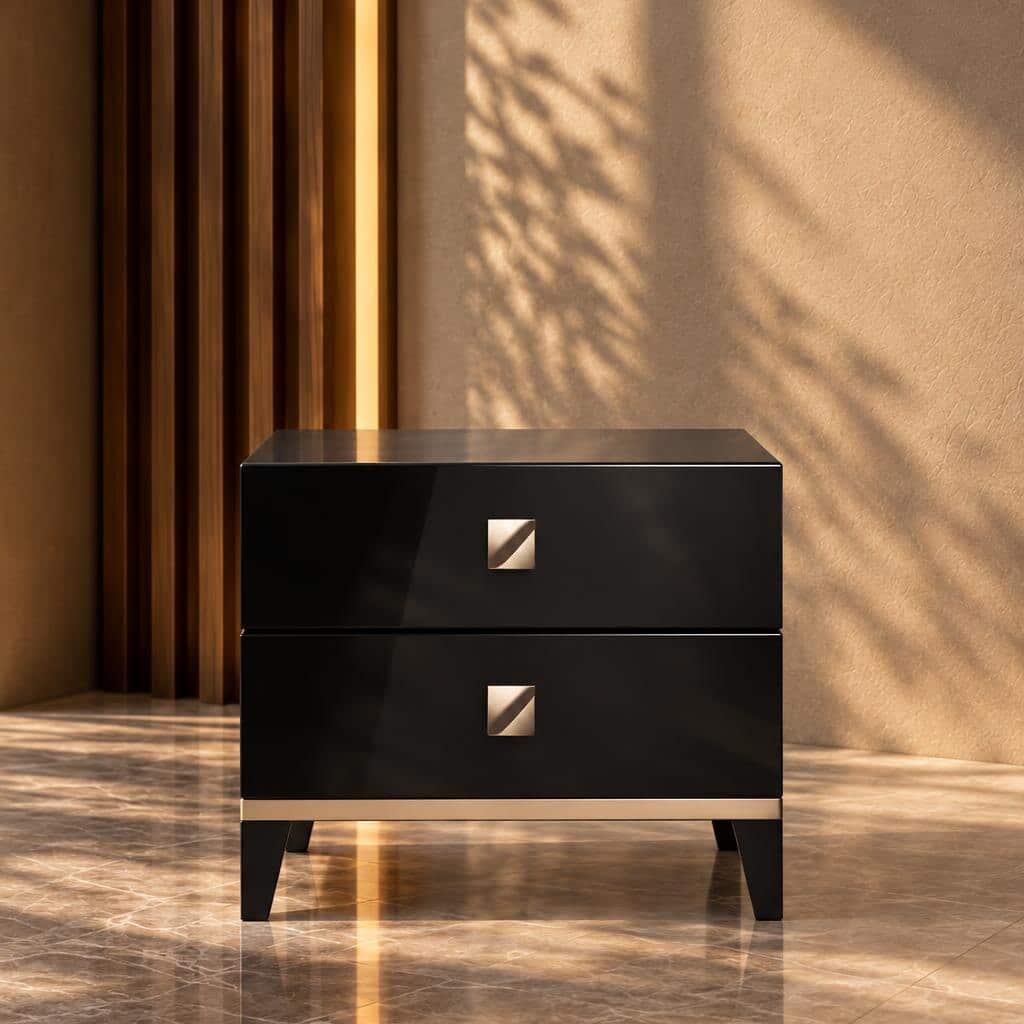 Morvello Nightstand Set in calm coordinated bedroom look