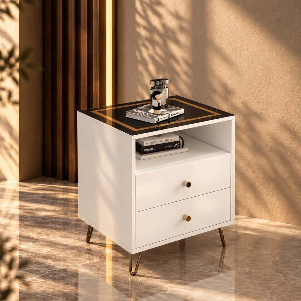 Enya Nightstand Set in clean neat furniture view