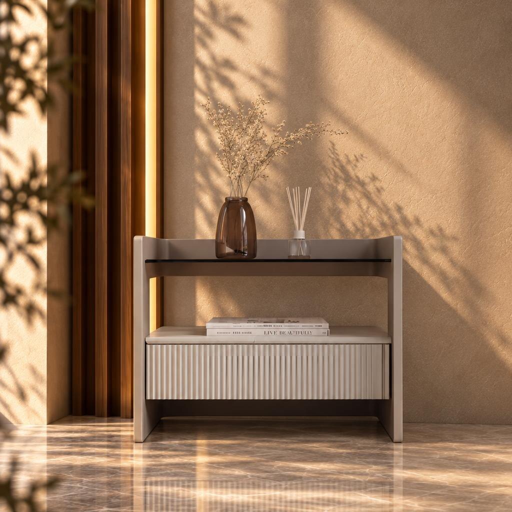 Tavo Nightstand Set in graceful furniture arrangement