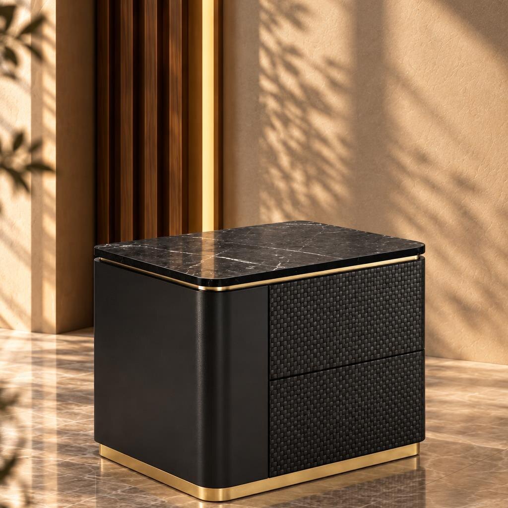 Eda Nightstand Set in minimal interior display