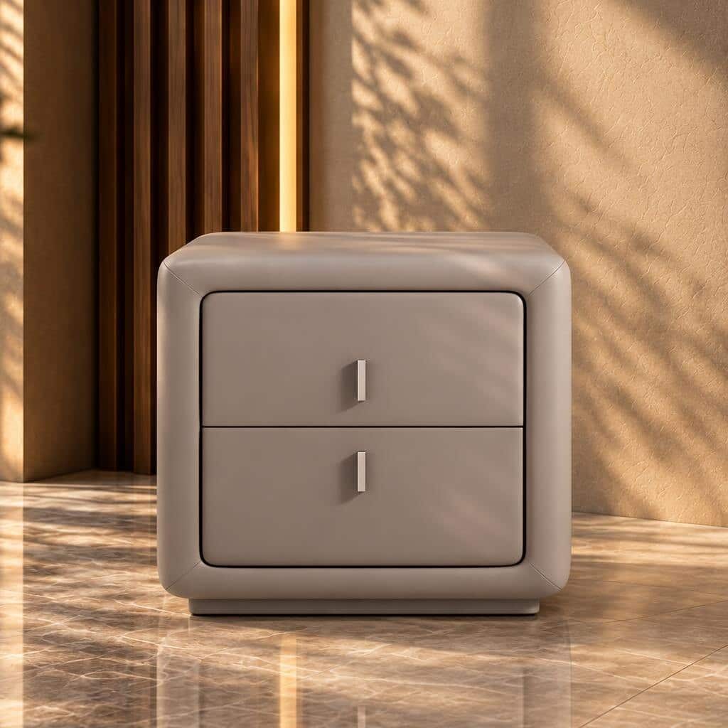 Corvani Nightstand Set in premium side storage view