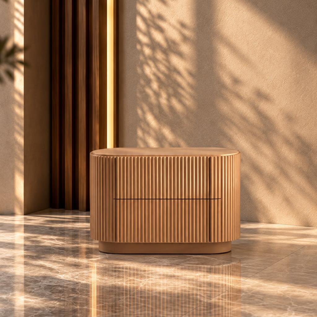 Mirevano Nightstand Set in balanced bedroom corner