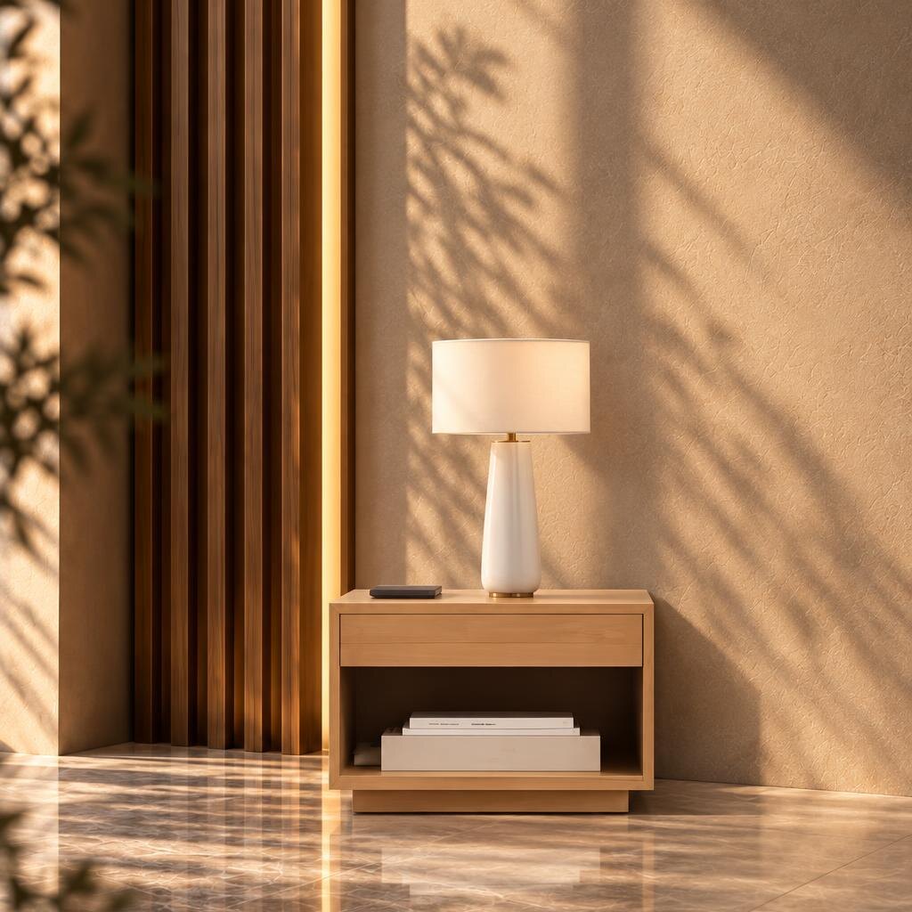 Selviro Nightstand Set in clean elegant room scene