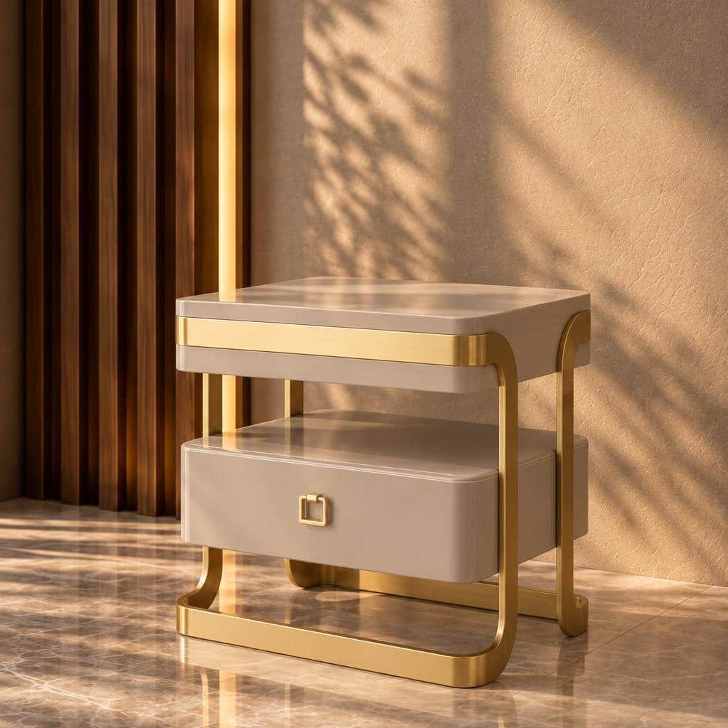 Mia Nightstand Set in clean nightstand detail