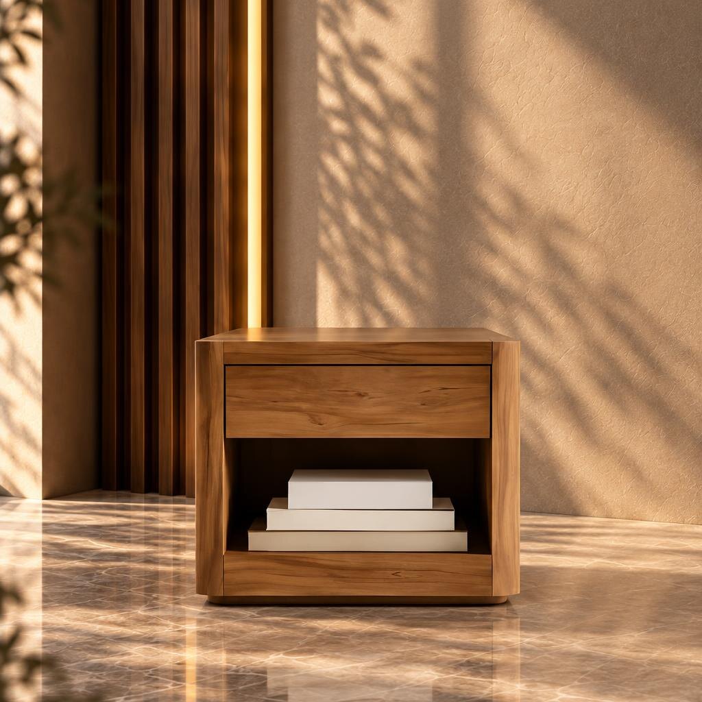 Lunvani Nightstand Set in comfortable storage display