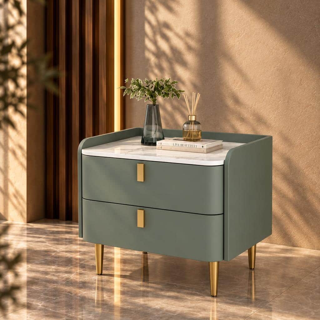 Sole Nightstand Set in smooth side storage view