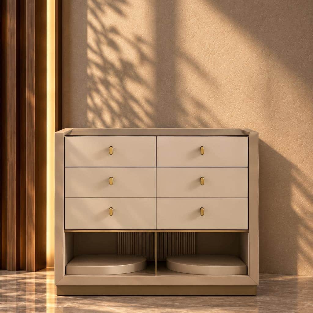 Torenza Nightstand Set in minimal sleep space detail