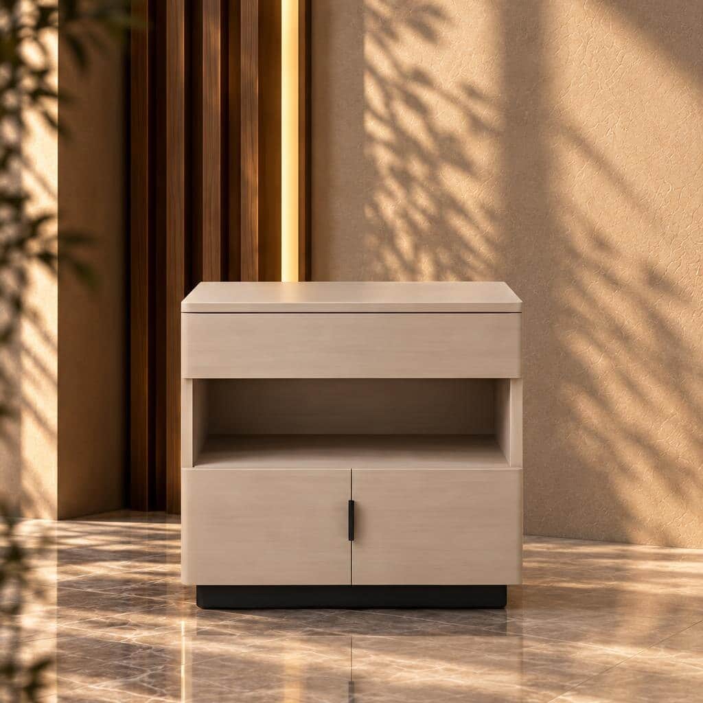 Mino Nightstand Set in chic home interior scene