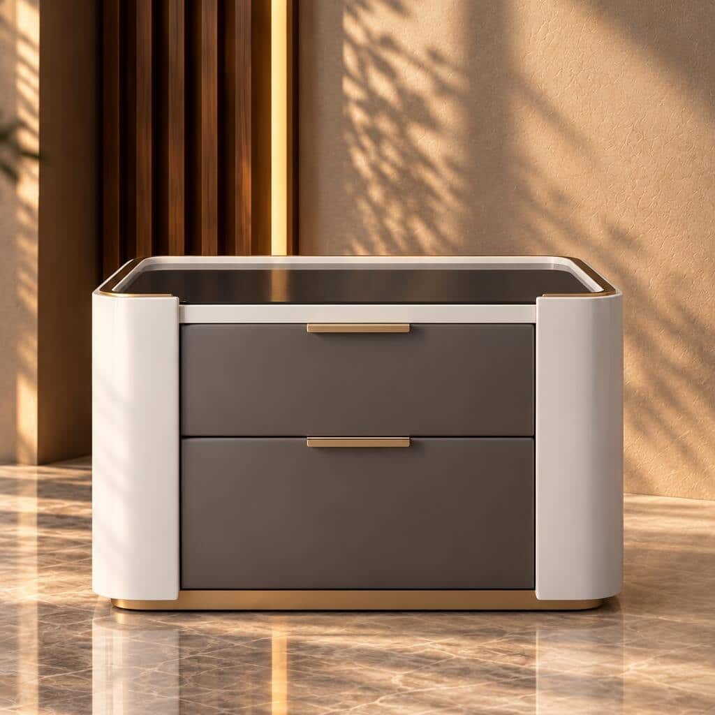 Trevora Nightstand Set in bright bedside styling