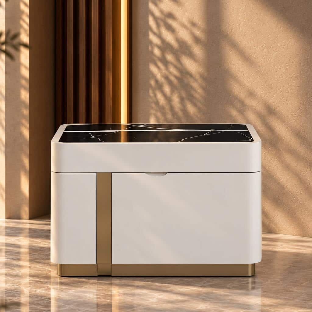 Lazaro Nightstand Set in neat comfortable home setting
