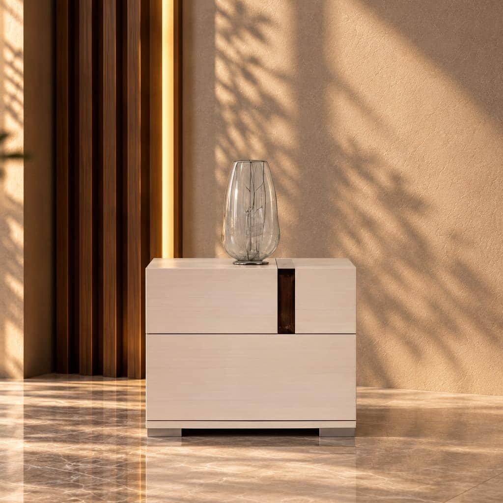 Viresto Nightstand Set in smooth practical bedside arrangement