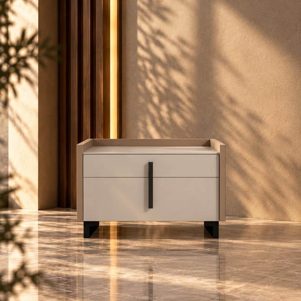Raventra Nightstand Set in organized decorative setup