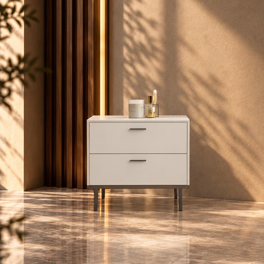 Lorvino Nightstand Set in practical decorative setup
