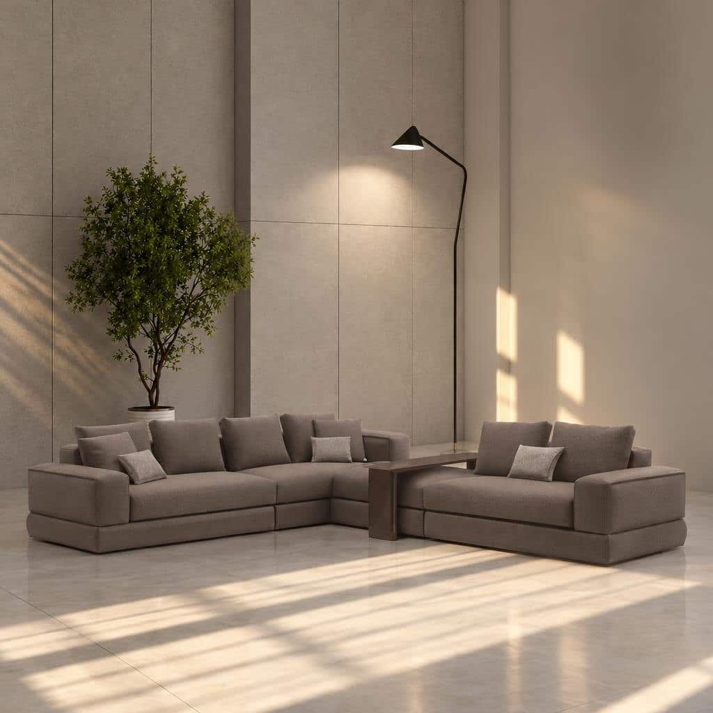 Grivo L Shape front view for modern L Shape living room furniture