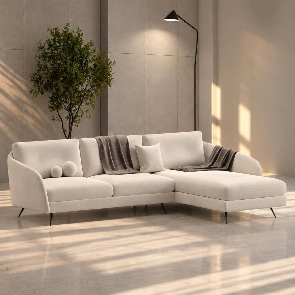 Verta L Shape front view for modern L Shape living room furniture