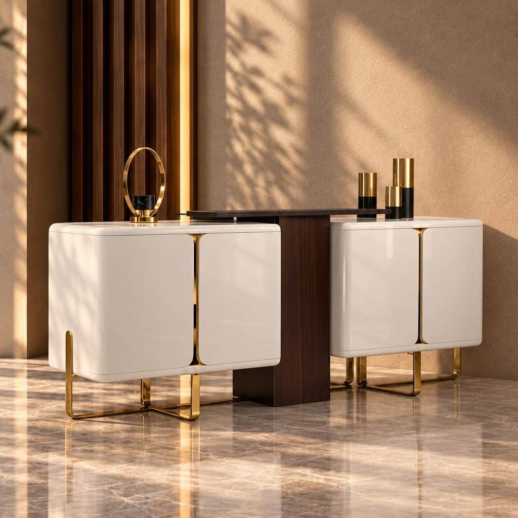 Rhea Buffet in a front angle for coordinated dining room decor