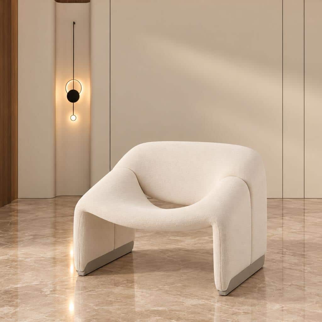 Auron Living Chair detail view for polished furniture displays