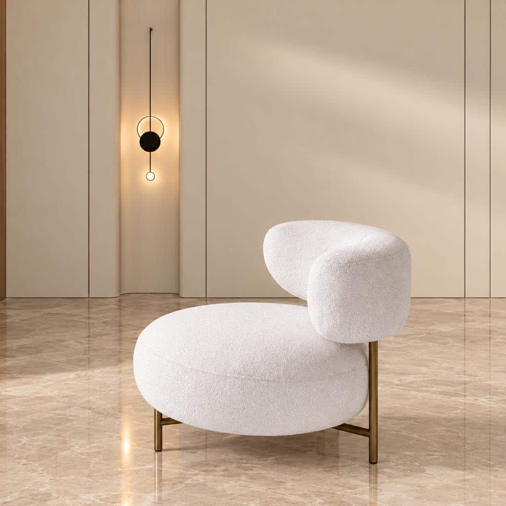 Lora Living Chair front view for modern living room seating