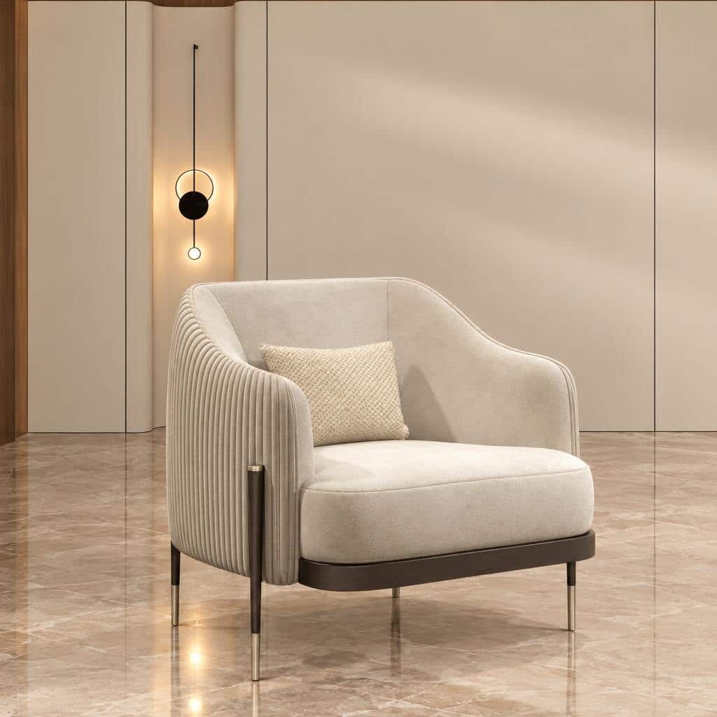 Melya Living Chair side profile for coordinated room layouts