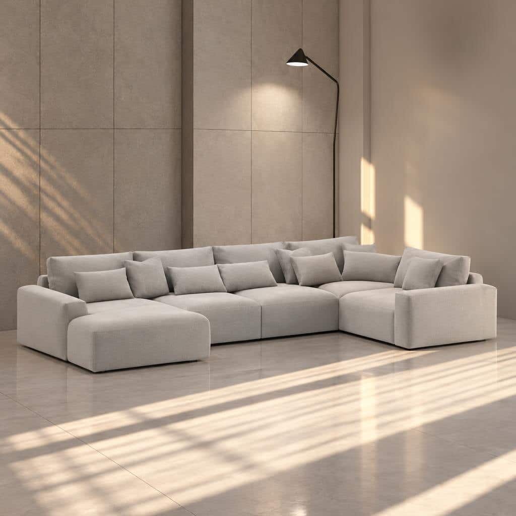 Melya L Shape front view for modern L Shape living room furniture