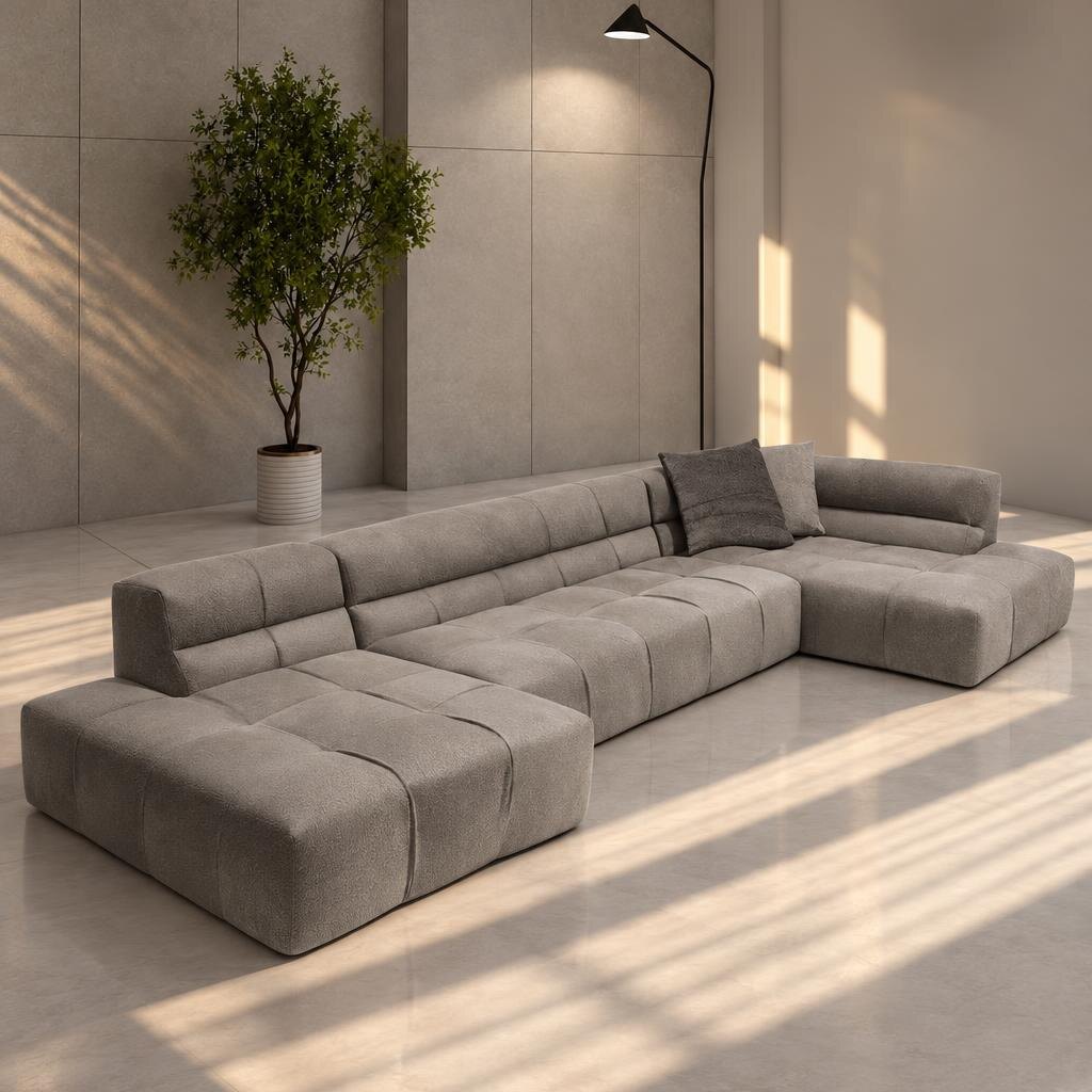 Sina L Shape front view for modern L Shape living room furniture