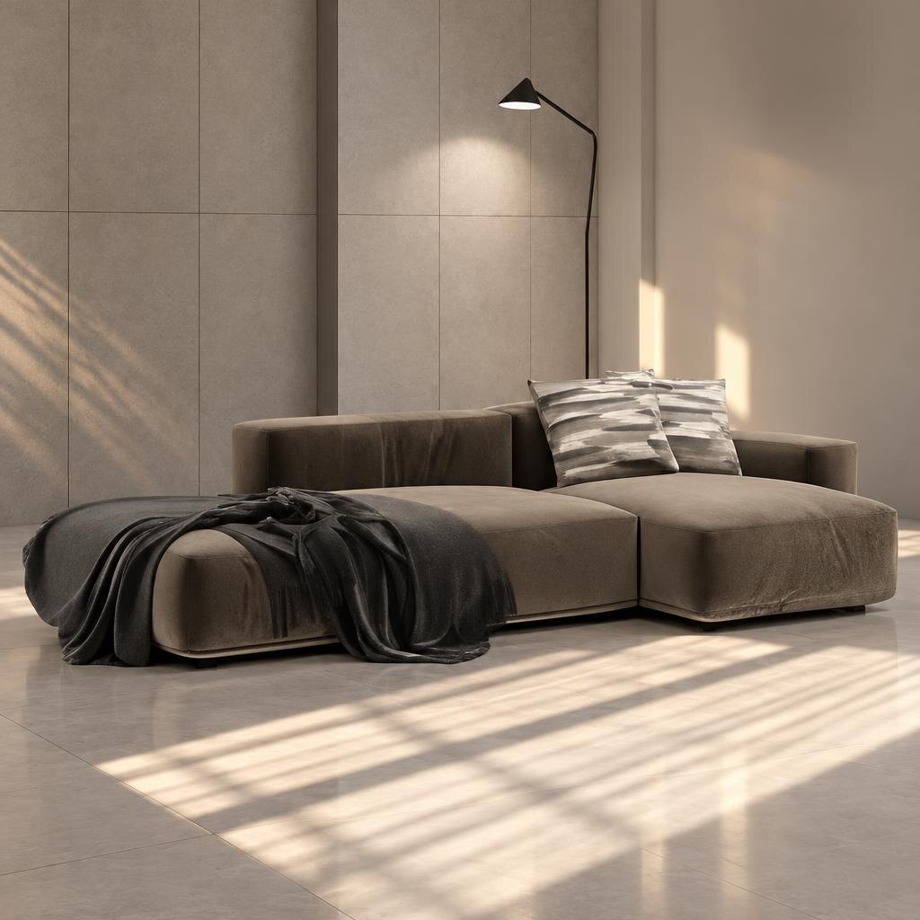 Rivo L Shape front view for modern L Shape living room furniture