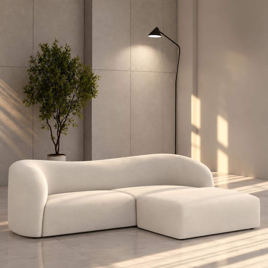 Toni L Shape front view for modern L Shape living room furniture