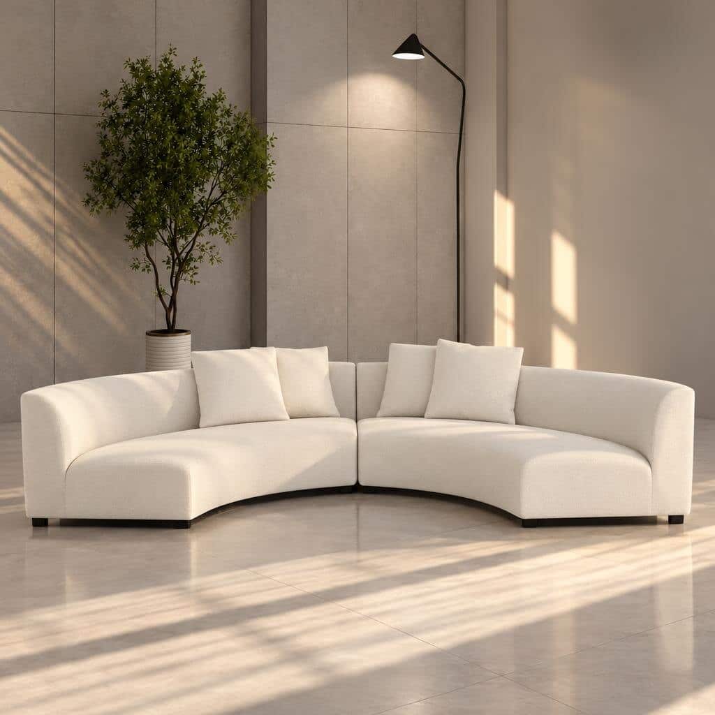 Sona L Shape front view for modern L Shape living room furniture